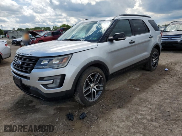 2017 Ford Explorer Sport z VIN 1FM5K8GT9HGB80981, wystawiony jako Copart lot #55249725 z przebiegiem Nie podano mil oraz Szkoda całkowita • Salvage title. Historia ofert i sprzedaży dostępna na DreamBid. Obrazek 1.