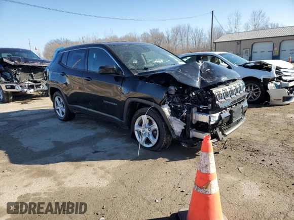 2023 Jeep Compass Sport z VIN 3C4NJDAN8PT531917, wystawiony jako Copart lot #46543835 z przebiegiem 28 762 mil mil oraz Szkoda całkowita • Salvage title. Historia ofert i sprzedaży dostępna na DreamBid. Obrazek 4.