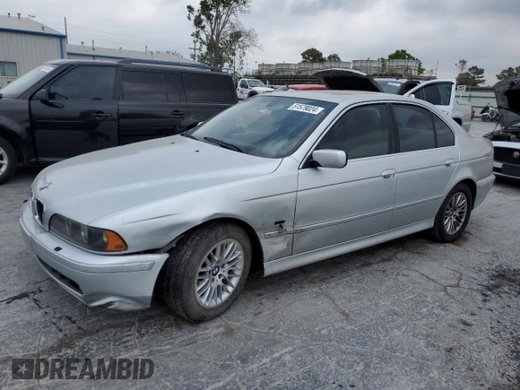 2002 BMW 5 Series 530i with VIN WBADT53482CE93352, listed as a Copart auction lot 51579024 with 149,521 mi miles and Salvage Title. Bid and sale history available at carsss.com. Image 1.