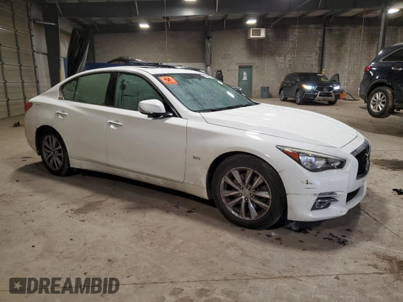 2017 Infiniti Q50 Signature Edition with VIN JN1EV7AP8HM742195, listed as a Copart auction lot 85845844 with 129,570 mi miles and Salvage title. Bid and sale history available at DreamBid. Image 4.