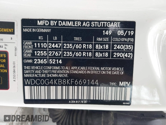 2019 Mercedes-Benz GLC 300 z VIN WDC0G4KB8KF669144, wystawiony jako IAAI lot #42216156 z przebiegiem 76 024 mil mil oraz . Historia ofert i sprzedaży dostępna na DreamBid. Obrazek 9.