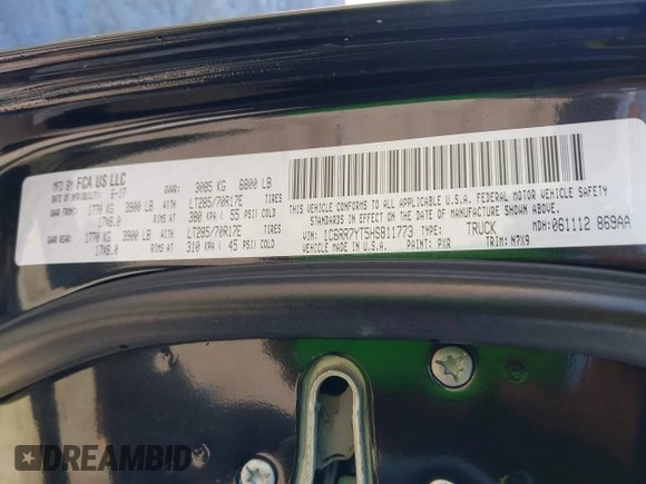 2017 Ram 1500 Rebel z VIN 1C6RR7YT5HS811773, wystawiony jako IAAI lot #41410030 z przebiegiem 96 418 mil mil oraz . Historia ofert i sprzedaży dostępna na DreamBid. Obrazek 9.