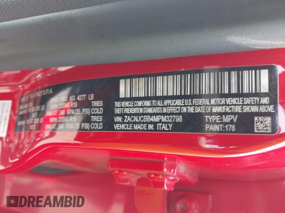 2021 Jeep Renegade Latitude with VIN ZACNJCBB4MPM32798, listed as a IAAI auction lot 42180438 with 31,859 mi miles and . Bid and sale history available at DreamBid. Image 9.
