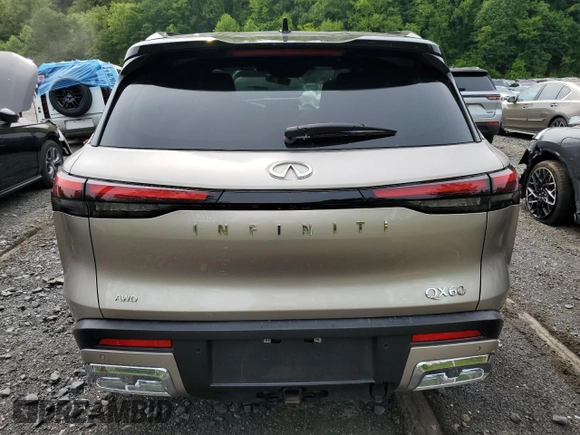 2022 Infiniti QX60 Autograph с VIN 5N1DL1HU1NC342970, выставлен на аукционе Copart как лот 58786795 с пробегом 35 534 миль миль и Списание • Salvage title. История ставок и продаж доступна на DreamBid. Изображение 6.