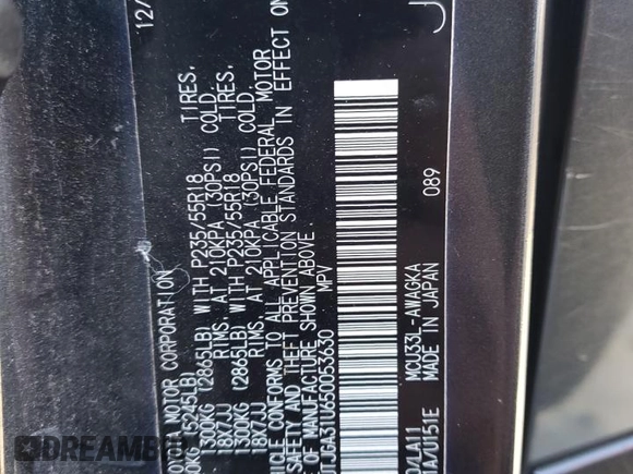 2005 Lexus RX 330 with VIN JTJGA31U650053630, listed as a Copart auction lot 75901794 with 227,881 mi miles and Salvage Title. Bid and sale history available at carsss.com. Image 13.