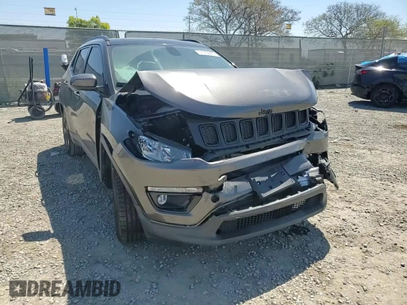 2020 Jeep Compass Altitude with VIN 3C4NJCBB4LT205864, listed as a Copart auction lot 51979885 with 55,541 mi miles and Salvage Title. Bid and sale history available at carsss.com. Image 10.