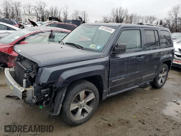 2016 Jeep Patriot High Altitude with VIN 1C4NJPFA8GD590575, listed as a Copart auction lot 44105545 with 96,137 mi miles and Salvage Title. Bid and sale history available at carsss.com. Image 1.