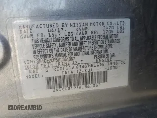 2017 Nissan Note S Plus with VIN 3N1CE2CP5HL381087, listed as a Copart auction lot 56511705 with 67,525 mi miles and Salvage title. Bid and sale history available at DreamBid. Image 13.