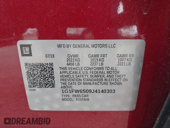 2018 Chevrolet Bolt EV LT с VIN 1G1FW6S09J4140303, выставлен на аукционе IAAI как лот 42029513 с пробегом 40 097 миль миль и . История ставок и продаж доступна на DreamBid. Изображение 9.