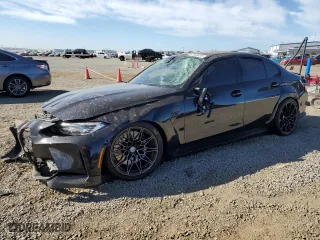 2023 BMW M3 Competition with VIN WBS33AY01PFN67560, listed as a Copart auction lot 87543435 with 0 mi miles and Salvage Title. Bid and sale history available at carsss.com. Image 1.