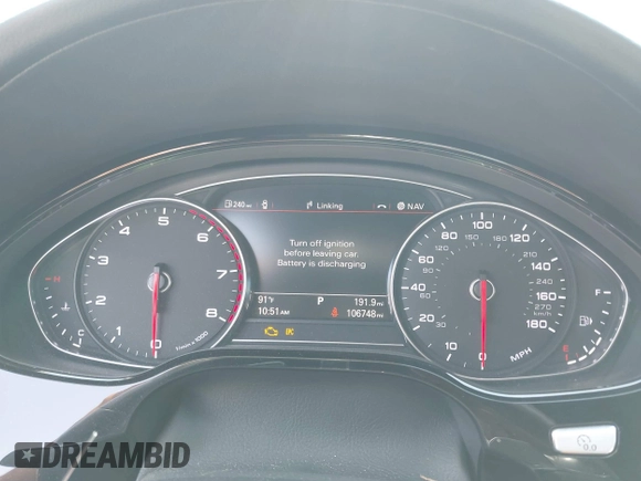 2017 Audi A8 Sport with VIN WAU43AFD3HN010445, listed as a IAAI auction lot 42714864 with 106,748 mi miles and . Bid and sale history available at DreamBid. Image 7.