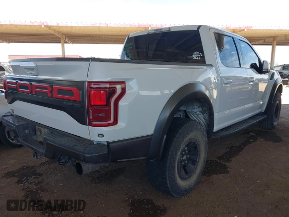 2017 Ford F-150 Raptor with VIN 1FTFW1RG7HFA84244, listed as a IAAI auction lot 42175442 with 123,009 mi miles and . Bid and sale history available at carsss.com. Image 4.