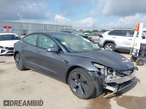 2023 Tesla Model 3 with VIN 5YJ3E1EA7PF567906, listed as a IAAI auction lot 42280993 with 41,452 mi miles and . Bid and sale history available at DreamBid. Image 1.