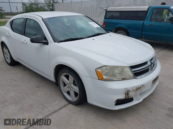 2013 Dodge Avenger SE with VIN 1C3CDZAB3DN707581, listed as a IAAI auction lot 41966051 with 159,054 mi miles and . Bid and sale history available at carsss.com. Image 1.
