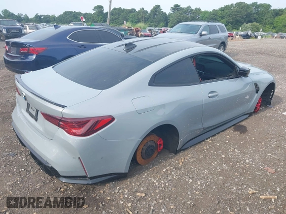 2021 BMW M4 with VIN WBS53AZ09MCH30057, listed as a IAAI auction lot 39908965 with 48,998 mi miles. Bid and sale history available at carsss.com. Image 4.