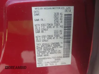 2019 Nissan Frontier SV z VIN 1N6AD0EV4KN705996, wystawiony jako IAAI lot #42703515 z przebiegiem 24 346 mil mil oraz . Historia ofert i sprzedaży dostępna na DreamBid. Obrazek 9.