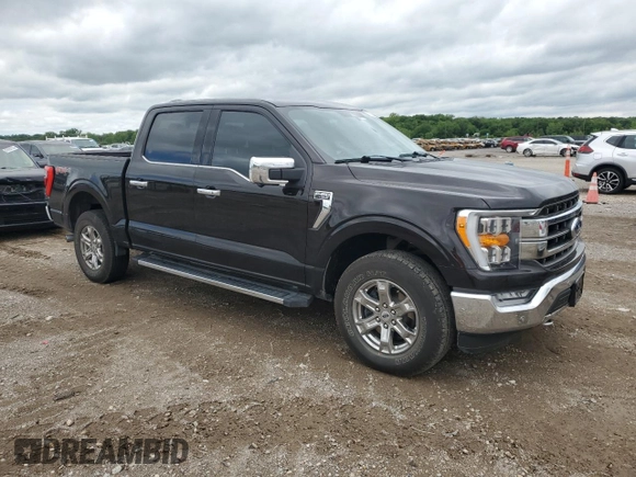 2021 Ford F-150 XL with VIN 1FTFW1E56MFA78191, listed as a Copart auction lot 57582025 with 92,347 mi miles and Salvage title. Bid and sale history available at DreamBid. Image 4.