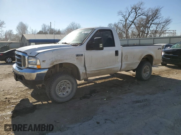 2001 Ford F-250 with VIN 3FTNF21L81MA77058, listed as a Copart auction lot 85871654 with 163,557 mi miles and Salvage title. Bid and sale history available at DreamBid. Image 1.