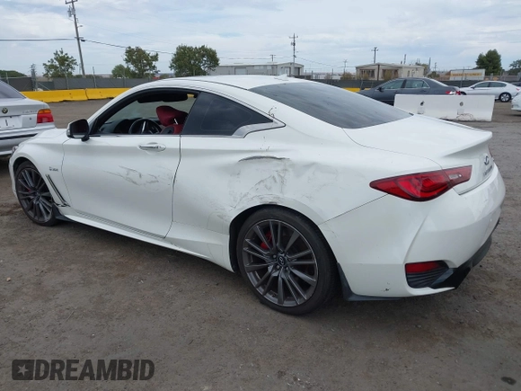 2017 Infiniti Q60 Red Sport 400 with VIN JN1FV7EKXHM611062, listed as a IAAI auction lot 40374401 with 69,460 mi miles and . Bid and sale history available at carsss.com. Image 3.