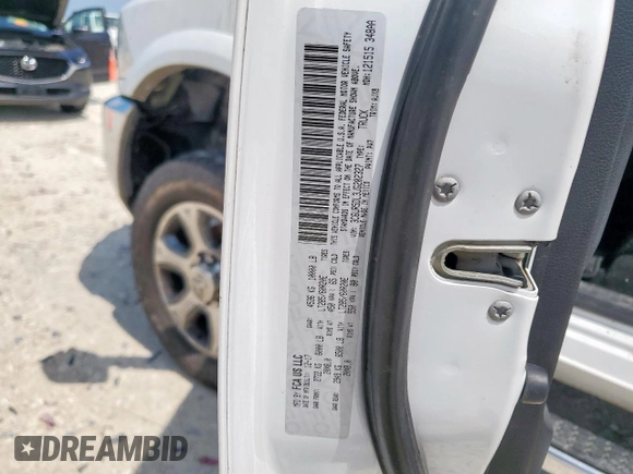 2018 Ram 2500 Big Horn with VIN 3C6UR5DL3JG202327, listed as a Copart auction lot 59423525 with Not provided miles and Salvage title. Bid and sale history available at DreamBid. Image 12.