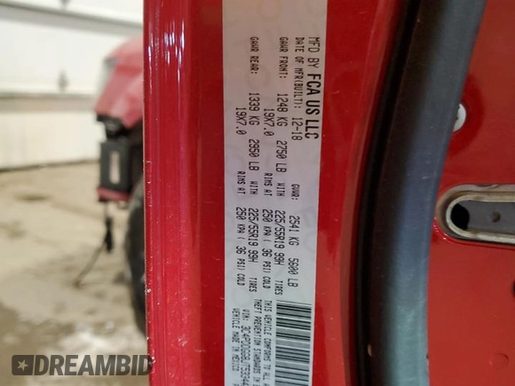 2018 Dodge Journey Crossroad with VIN 3C4PDDGG8JT533442, listed as a Copart auction lot 45895805 with 36,361 mi miles and Salvage Title. Bid and sale history available at DreamBid. Image 15.