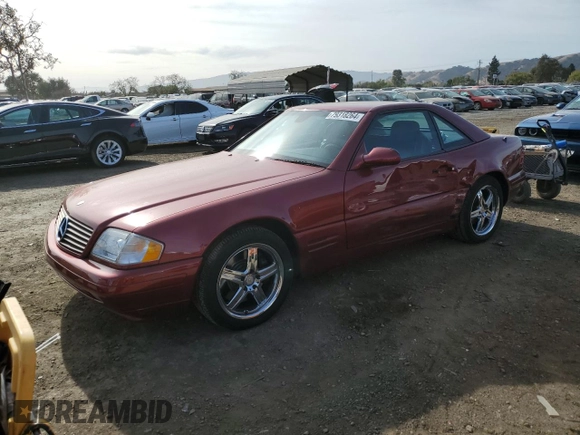 2000 Mercedes-Benz SL-Class with VIN WDBFA68F6YF191384, listed as a Copart auction lot 79318264 with 46,673 mi miles and Salvage Title. Bid and sale history available at carsss.com. Image 1.