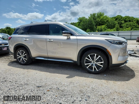 2022 Infiniti QX60 Sensory with VIN 5N1DL1GS0NC331233, listed as a Copart auction lot 61033025 with 23,434 mi miles and Salvage title. Bid and sale history available at DreamBid. Image 4.