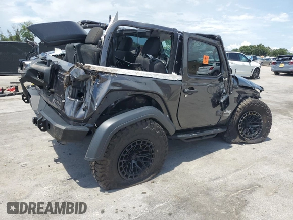 2019 Jeep Wrangler Sport S with VIN 1C4GJXAG4KW569059, listed as a Copart auction lot 60546945 with 57,131 mi miles and Non repairable. Bid and sale history available at DreamBid. Image 3.
