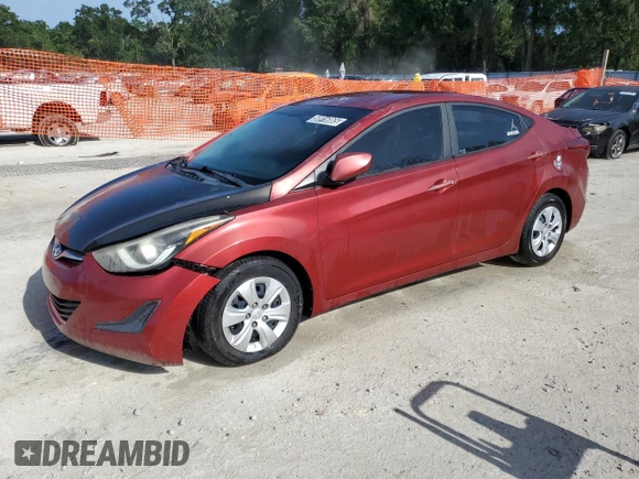 2016 Hyundai Elantra SE with VIN 5NPDH4AE7GH752562, listed as a Copart auction lot 58916065 with 156,829 mi miles and Clean title. Bid and sale history available at DreamBid. Image 1.