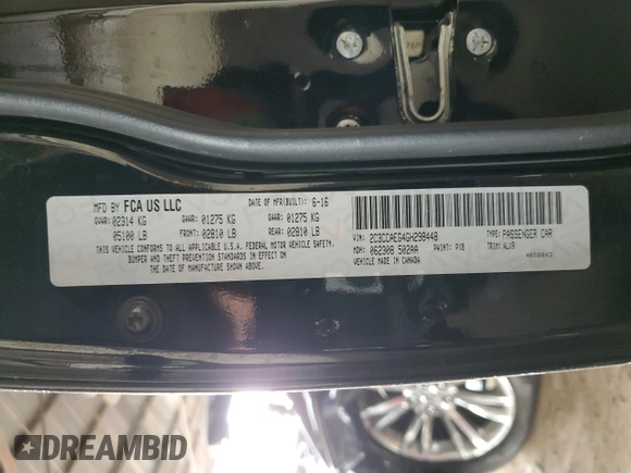 2016 Chrysler 300 with VIN 2C3CCAEG4GH298448, listed as a Copart auction lot 49139215 with 88,604 mi miles and Salvage Title. Bid and sale history available at carsss.com. Image 15.