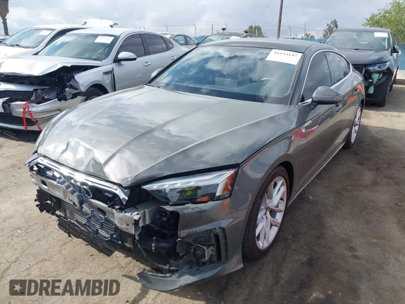 2023 Audi A5 Sportback S line Premium Plus with VIN WAUFACF50PA040074, listed as a IAAI auction lot 41933197 with 21,871 mi miles and . Bid and sale history available at DreamBid. Image 2.