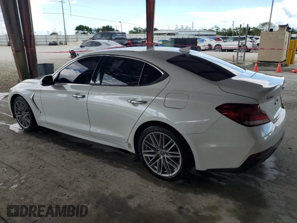 2020 Genesis G70 2.0T with VIN KMTG34LA5LU059898, listed as a Copart auction lot 46987825 with 38,166 mi miles and Salvage title. Bid and sale history available at DreamBid. Image 2.