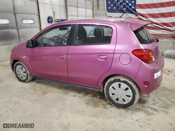 2015 Mitsubishi Mirage DE with VIN ML32A3HJ3FH035407, listed as a Copart auction lot 48189455 with 77,196 mi miles and Salvage Title. Bid and sale history available at carsss.com. Image 2.