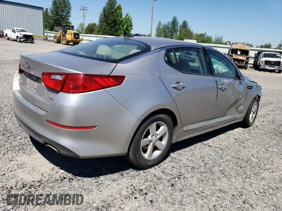 2015 Kia Optima LX with VIN KNAGM4A75F5537767, listed as a Copart auction lot 61660814 with Not Provided miles and Salvage Title. Bid and sale history available at DreamBid. Image 3.