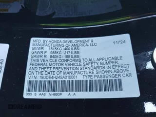 2025 Acura Integra with VIN 19UDE4H24SA010061, listed as a IAAI auction lot 41401387 with 633 mi miles and . Bid and sale history available at DreamBid. Image 9.