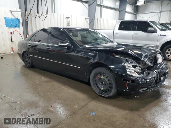 2005 Mercedes-Benz S-Class 4.3L with VIN WDBNG83J95A459421, listed as a Copart auction lot 77153264 with 168,360 mi miles and Salvage Title. Bid and sale history available at carsss.com. Image 4.