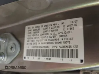 2008 Honda Accord LX z VIN 1HGCP26328A035653, wystawiony jako IAAI lot #42239314 z przebiegiem 195 823 mil mil oraz . Historia ofert i sprzedaży dostępna na DreamBid. Obrazek 9.