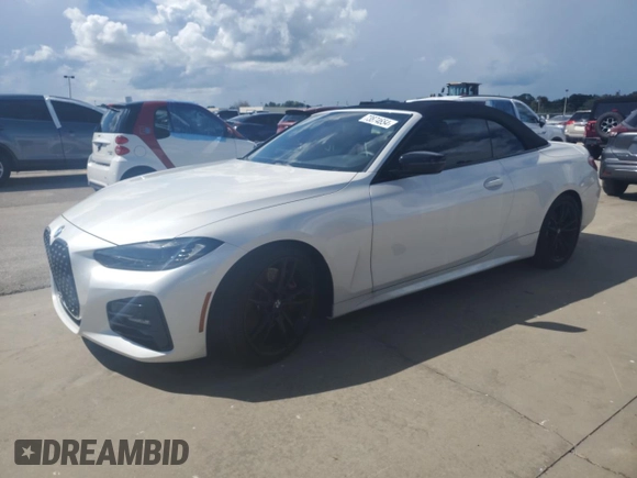 2023 BMW 4 Series 430i with VIN WBA23AT03PCL34563, listed as a Copart auction lot 73874654 with 0 mi miles and Salvage Title. Bid and sale history available at carsss.com. Image 1.