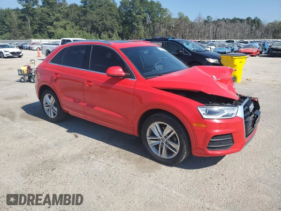 2016 Audi Q3 Premium Plus with VIN WA1BFCFS6GR015295, listed as a Copart auction lot 76008214 with 58,843 mi miles and Salvage title. Bid and sale history available at DreamBid. Image 4.