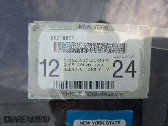 2005 Volvo XC70 with VIN YV1SZ592451184497, listed as a Copart auction lot 54593005 with Not Provided miles and Clean Title. Bid and sale history available at DreamBid. Image 10.