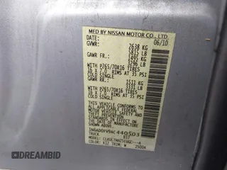 2010 Nissan Frontier SE with VIN 1N6AD0FV9AC440503, listed as a IAAI auction lot 40936959 with 193,504 mi miles and . Bid and sale history available at DreamBid. Image 9.