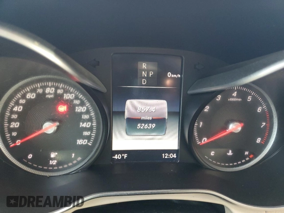2019 Mercedes-Benz GLC with VIN WDC0G4KB1KV143248, listed as a Copart auction lot 45199195 with 52,639 mi miles and Salvage Title. Bid and sale history available at carsss.com. Image 9.