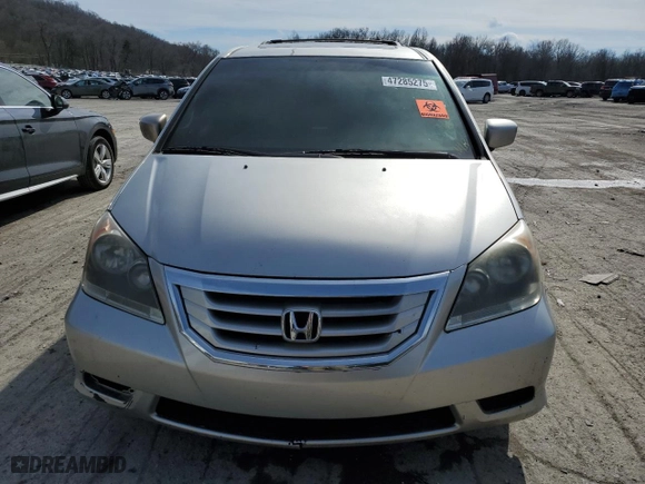 2009 Honda Odyssey EX-L with VIN 5FNRL38709B009684, listed as a Copart auction lot 47285275 with 0 mi miles and Salvage Title. Bid and sale history available at carsss.com. Image 5.