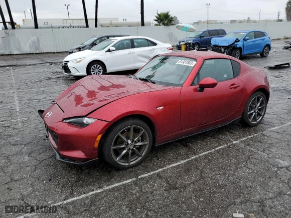2019 Mazda MX-5 Miata RF Grand Touring with VIN JM1NDAM75K0311031, listed as a Copart auction lot 81381883 with 5,363 mi miles. Bid and sale history available at carsss.com. Image 1.