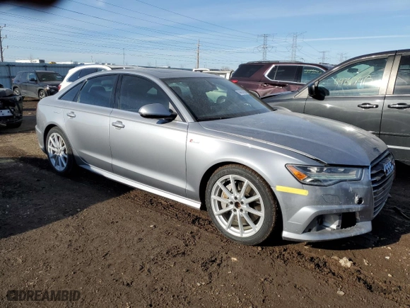 2018 Audi A6 Premium Plus with VIN WAUG3AFC5JN004317, listed as a Copart auction lot 44414785 with 65262 miles and Salvage Title. Bid and sale history available at carsss.com. Image 4.