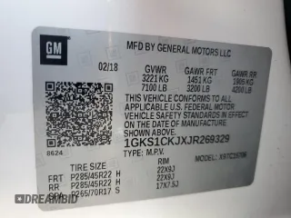 2018 GMC Yukon Denali with VIN 1GKS1CKJXJR269329, listed as a Copart auction lot 83078724 with 91,226 mi miles and Salvage Title. Bid and sale history available at carsss.com. Image 14.