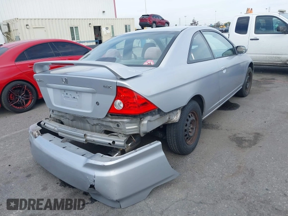 2005 Honda Civic EX with VIN 1HGEM219X5L020511, listed as a IAAI auction lot 41603371 with 250,284 mi miles. Bid and sale history available at carsss.com. Image 4.