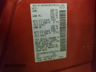 2013 Nissan Pathfinder SV z VIN 5N1AR2MM5DC684742, wystawiony jako Copart lot #51094625 z przebiegiem 216 995 mil mil oraz Szkoda całkowita • Salvage title. Historia ofert i sprzedaży dostępna na DreamBid. Obrazek 15.