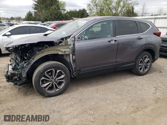 2021 Honda CR-V EX-L with VIN 2HKRW2H80MH618004, listed as a Copart auction lot 53980895 with 48,072 mi miles and Salvage Title. Bid and sale history available at DreamBid. Image 1.
