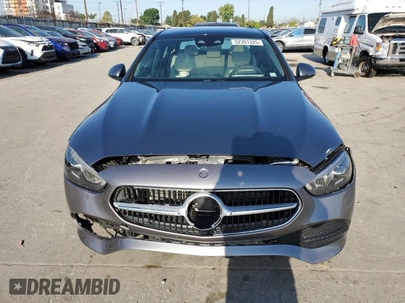 2025 Mercedes-Benz C 300 with VIN W1KAF4GB7SR251684, listed as a Copart auction lot 52391325 with 587 mi miles and Salvage Title. Bid and sale history available at DreamBid. Image 5.